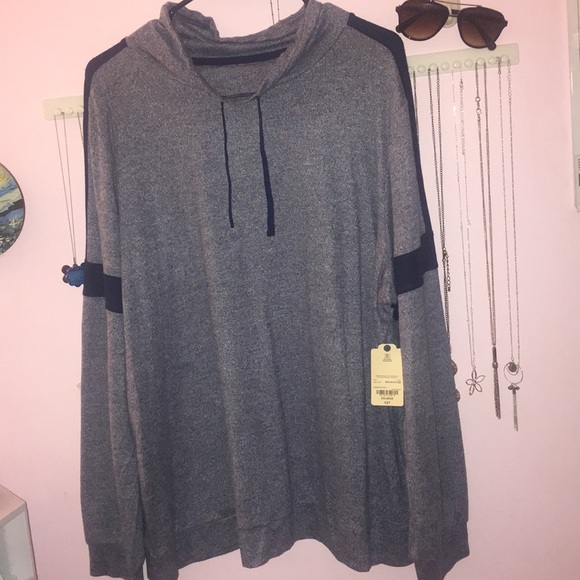 St. John's Bay Tops - NWT Blue Marled Knit Plus Sized Cowl Neck Sweater